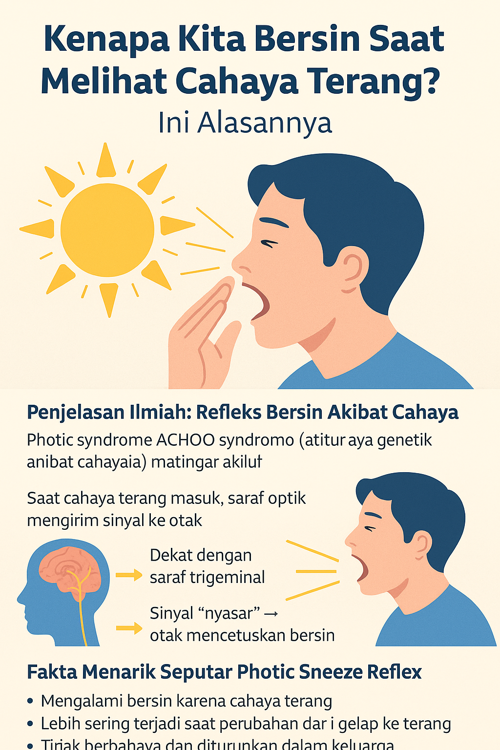 kenapa kita bersin saat melihat cahaya terang