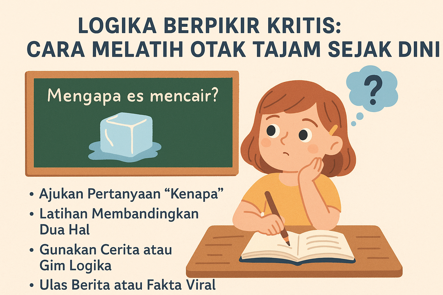 ilustrasi anak belajar logika berpikir kritis sejak dini