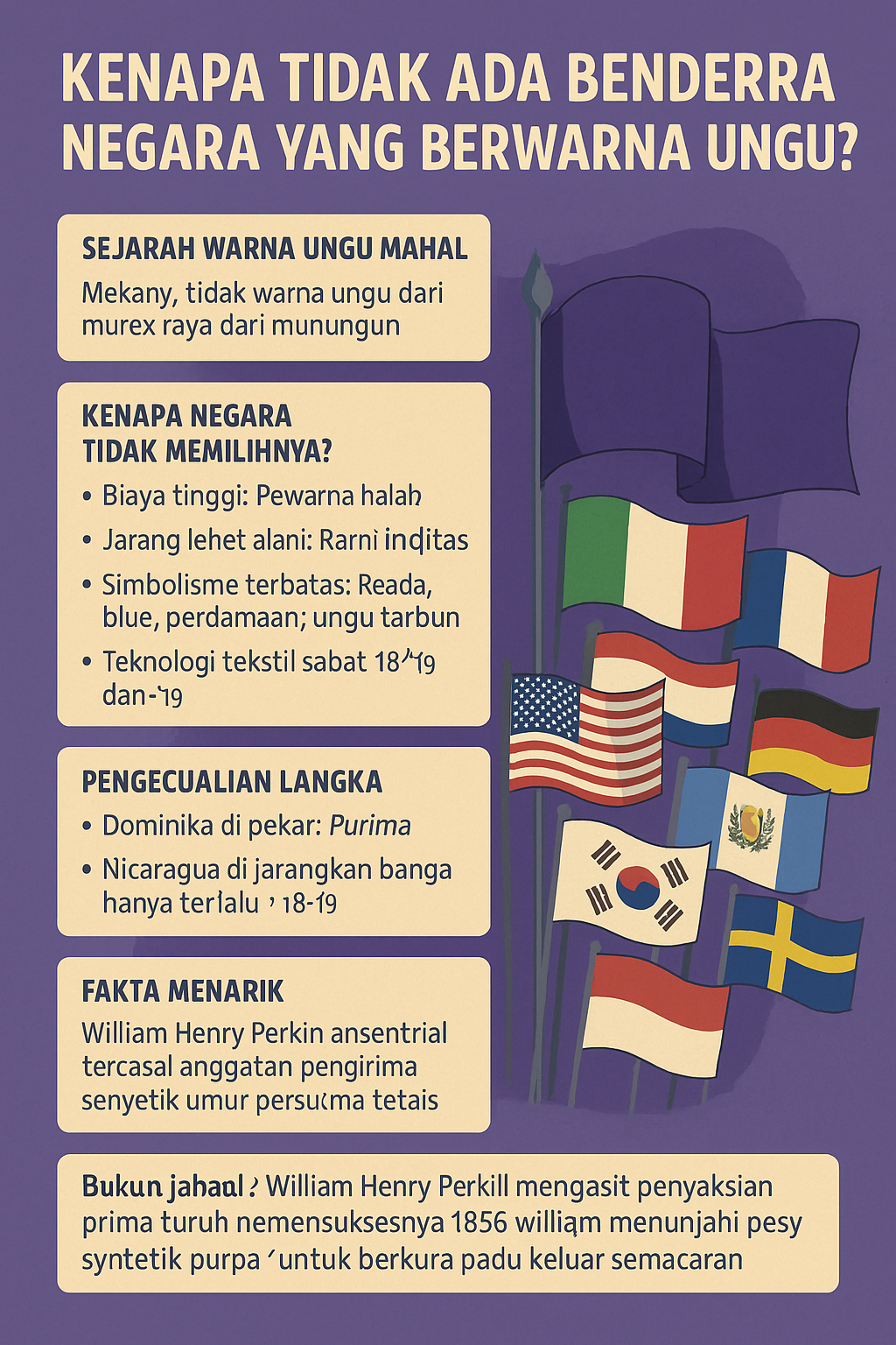 Kenapa Bendera Negara Tidak Ada yang Berwarna Ungu?