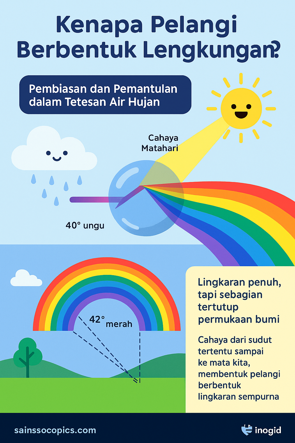 kenapa pelangi berbentuk lengkungan